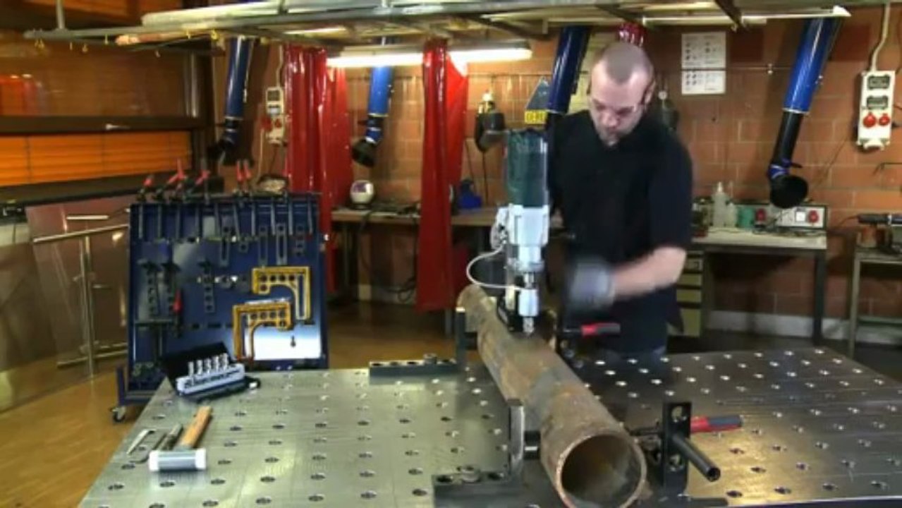 Máy khoan từ pin Metabo thao tác trên ống thép- Mr.Phap 01639 922 974 - YouTube