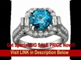 [BEST BUY] 3.53ct Fancy Blue Round Diamond Engagement Ring 18k White Gold