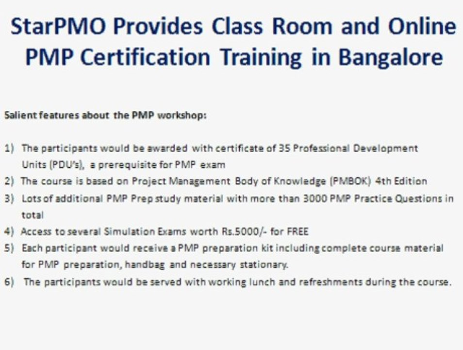PMP Training in  Bangalore