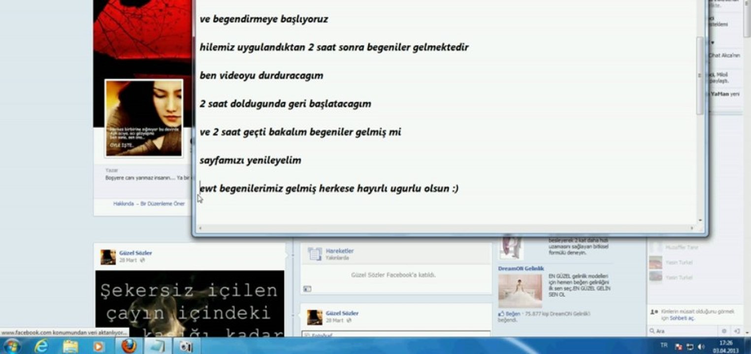 SAYFA BEGENDİRME HİLESİ 3 NİSAN 2013