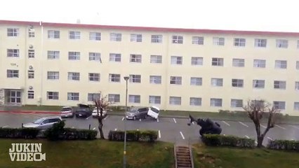 Epic Wind Storm WRECKS Car