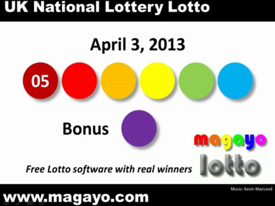 UK National Lottery Lotto Drawing Results for April 3, 2013