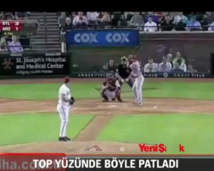 Top yüzünde böyle patladı!