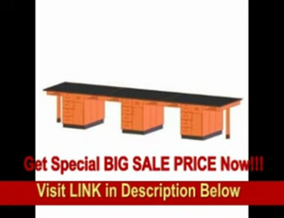 [SPECIAL DISCOUNT] Diversified Woodcraft C2434KF UV Finish Solid Oak Wood 12 Station Service Center with Flat Phenolic Resin Top,...