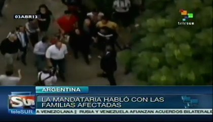 Pdta. Cristina recorre zonas inundadas de La Plata