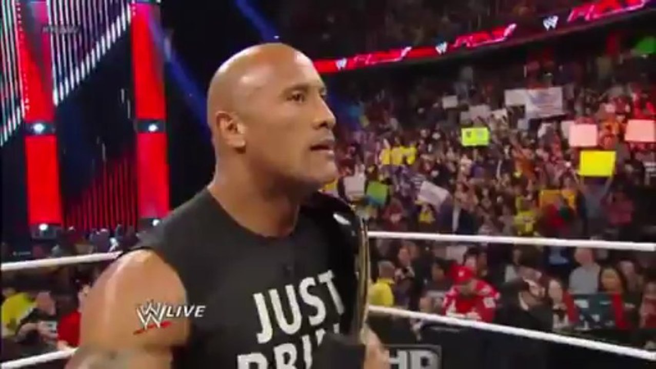 The Rock responds to John Cena about their WrestleMania showdown Raw, April 1, 2013 - YouTube