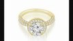 1.6 Ct Halo Round Cut Diamond Engagement Ring In 14k Yellow Gold (hi Color, I1 Clarity)