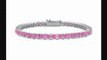 Pink Sapphire Tennis Bracelet  14k White Gold  5.00 Ct Tgw