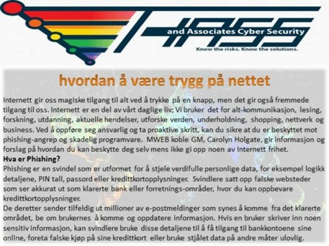 International Hass og Associates Phishing nyheter forebygging hvordan å være trygg på nettet