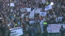Cypriot bank workers protest over pensions threat