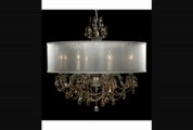 American Brass And Crystal Ch6562osgs04gstdl Llydia 10 Light Single Tier Chandelier In Antique White Glossy With Golden Shadow Strass Teardrop Crystal