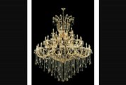Elegant Lighting 2801g60ggtrc Maria Theresa 49 Light Large Foyer Chandelier In Gold With Golden Teak (smoky) Royal Cut Crystal