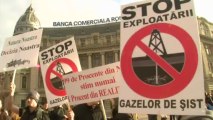 Romanians protest against gas fracking