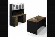 Bestar 11086398 Proconcept Executive Kit With Aseembled Pedestals In Milk Chocolate Bamboo  Black