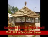 [SPECIAL DISCOUNT] Tiki Bar 360 Degree - Tropical Kiosk w/ 8 Bar Stools & Thatch Roof