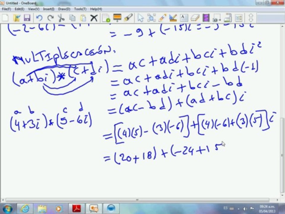 PROPIEDADES DE SUMA, RESTA Y MULTIPLICACIÓN DE LOS NÚMEROS COMPLEJOS