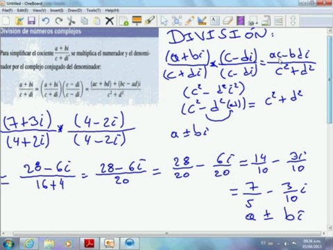 DIVISIÓN DE NÚMEROS COMPLEJOS