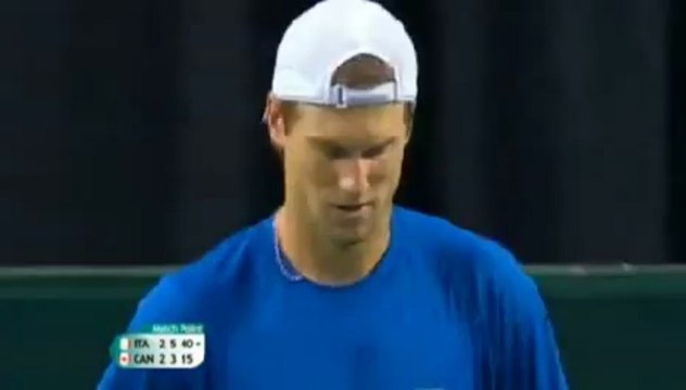 Andreas Seppi vs Vasek Pospisil - Ultimo game - Coppa Davis 2013 - Canada vs Italia