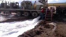 Construction Worker Can't Handle the Blast from the Hose