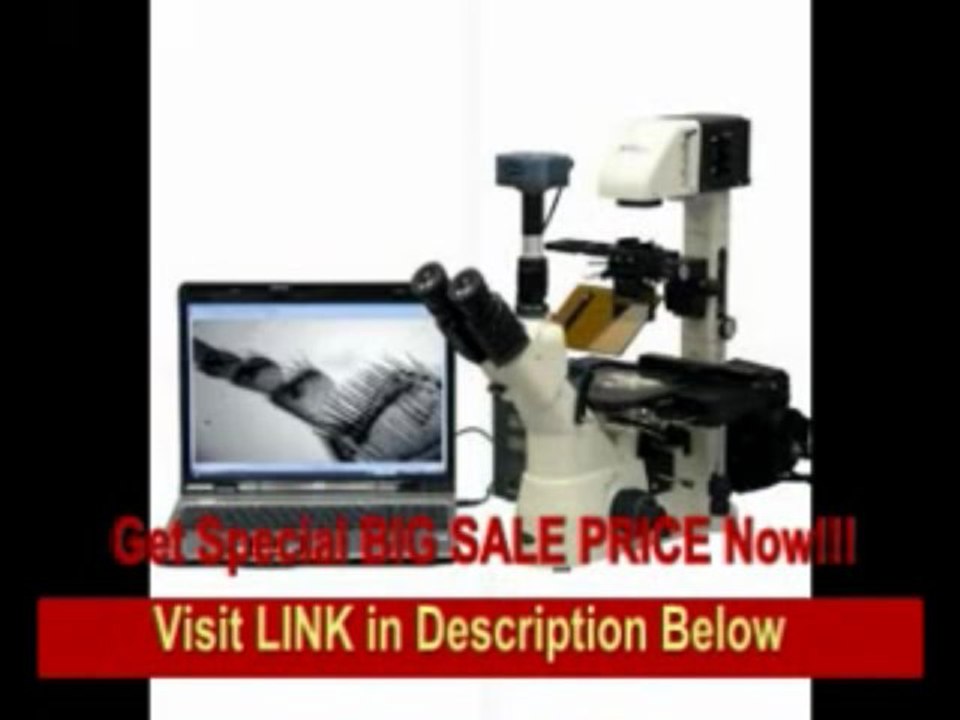 [FOR SALE] AmScope 40X-1500X Inverted Phase Contrast Fluorescence Microscope + 1.4MP B&W CCD Fluorescence Camera