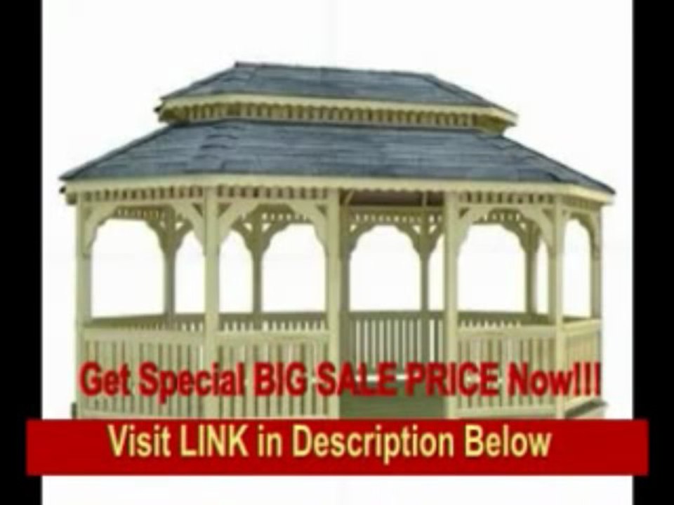 [BEST PRICE] 14' x 20' Treated Pine Oval Double Roof Gazebo