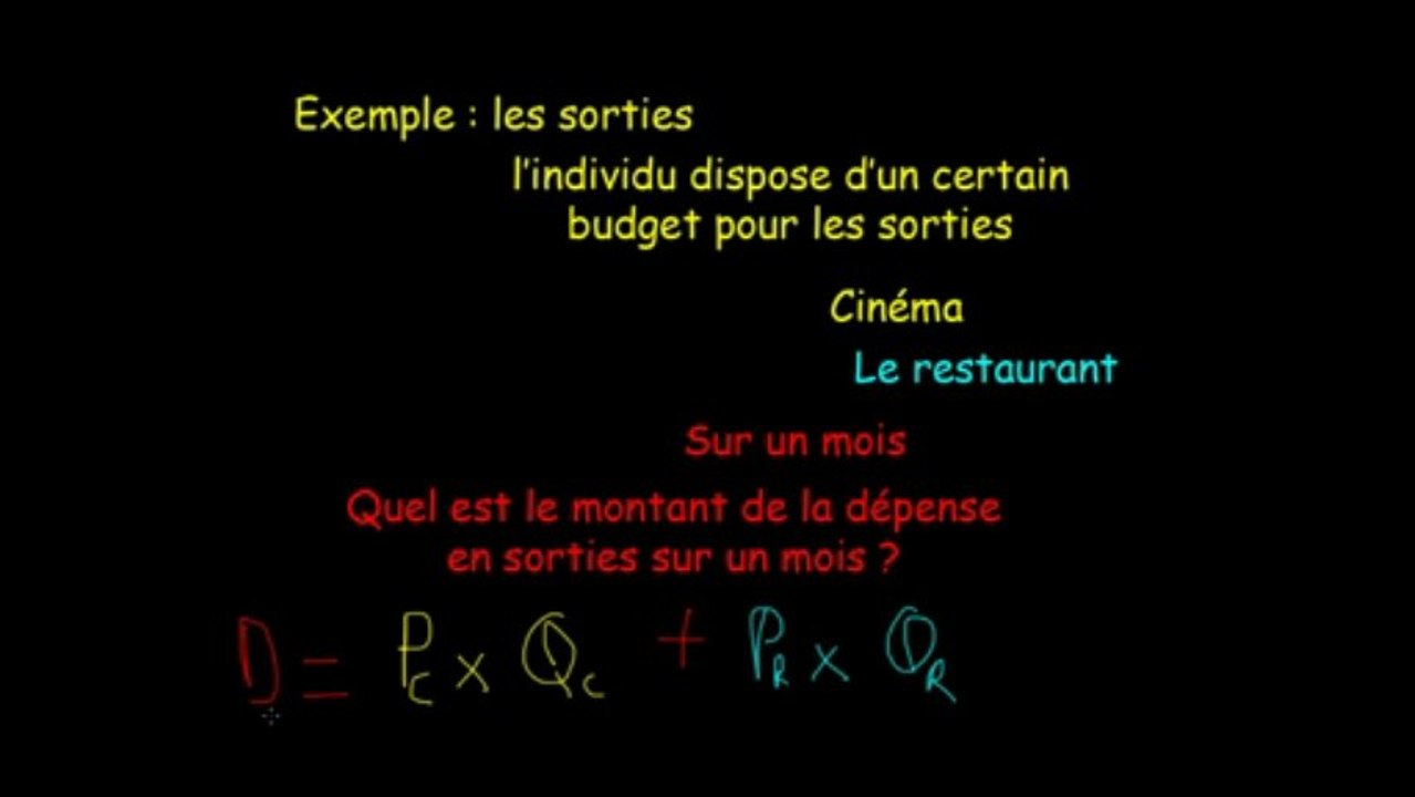 La contrainte budget 1