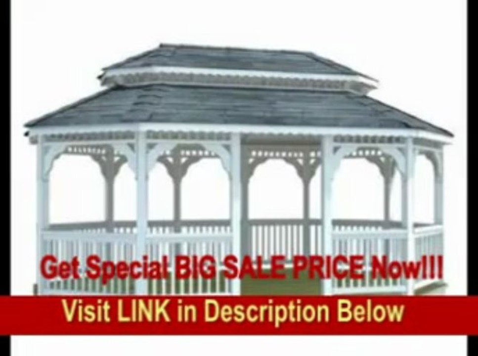 [SPECIAL DISCOUNT] 14' x 18' Vinyl Oval Double Roof Gazebo