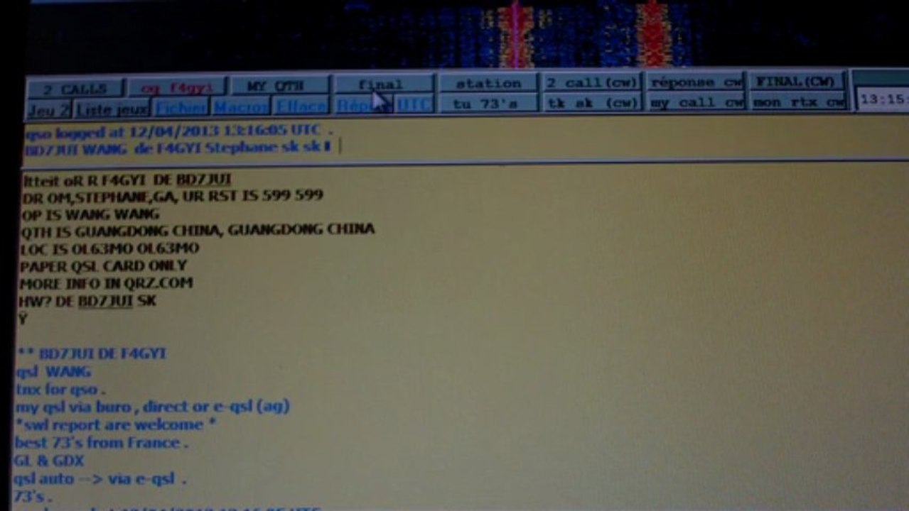qso avec BD7JUI (chine)