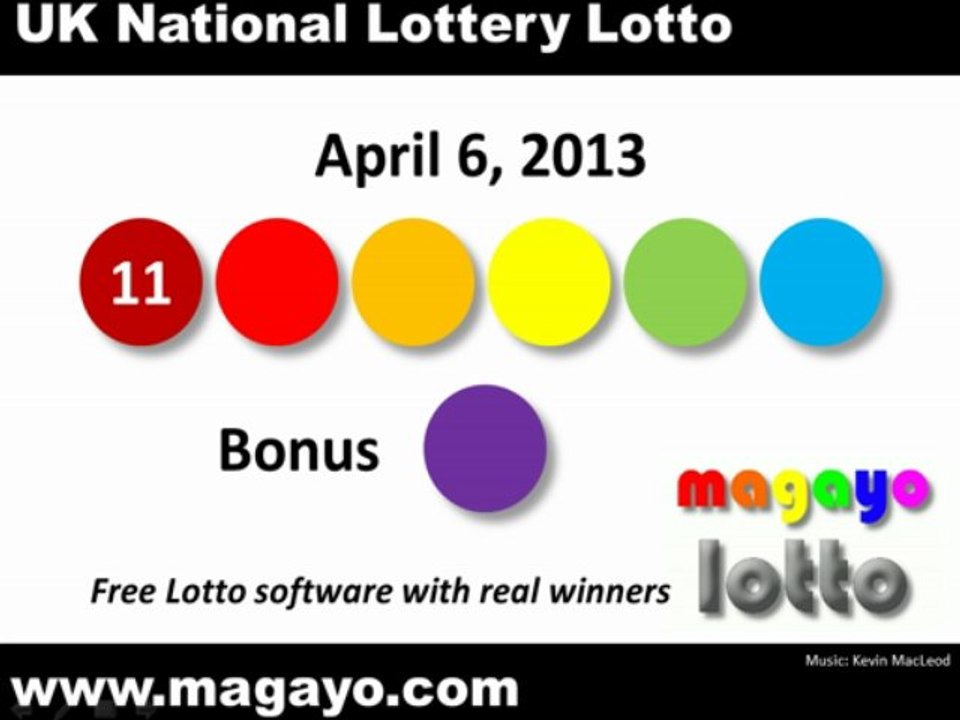 UK National Lottery Lotto Drawing Results for April 6, 2013