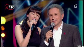 Nolwenn Leroy & Michel Drucker  @ Salut les amoureux -06.04.2013 - Toute la télé chante pour le sidaction @ Dom