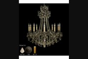 American Brass And Crystal Ch9258as07gst Biella 12 Light Single Tier Chandelier In Satin Nickel With Clear Strass Pendalogue Crystal