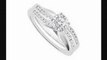 Diamond Engagement Ring With Wedding Band Sets 14k White Gold  1.00 Ct Tdw