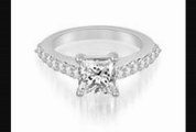 1.3 Ct Cathedral Round And Princess Cut Diamond Engagement Ring In 14k White Gold (hi Color, I1 Clarity)