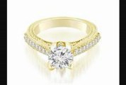 1.25 Ct Cathedral Round Cut Diamond Engagement Ring In 14k Yellow Gold (hi Color, I1 Clarity)