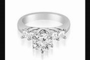 1.15 Ct Princess And Round Cut Diamond Engagement Ring In 14k White Gold (hi Color, Si2 Clarity)
