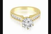 1.3 Ct Channel Set Round Cut Diamond Engagement Ring In 14k Yellow Gold (hi Color, I1 Clarity)