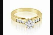 1.2 Ct Channel Set Round Cut Diamond Engagement Ring In 14k Yellow Gold (hi Color, I1 Clarity)