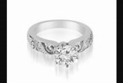 0.8 Ct Antique Round Cut Diamond Engagement Ring  In 14k White Gold (hi Color, Si2 Clarity)