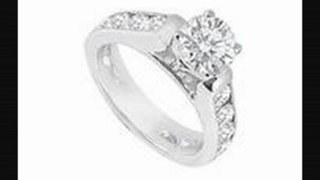 Diamond Engagement Ring 14k White Gold  1.10 Ct Tdw