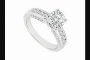 Diamond Engagement Ring 14k White Gold  1.10 Ct Tdw