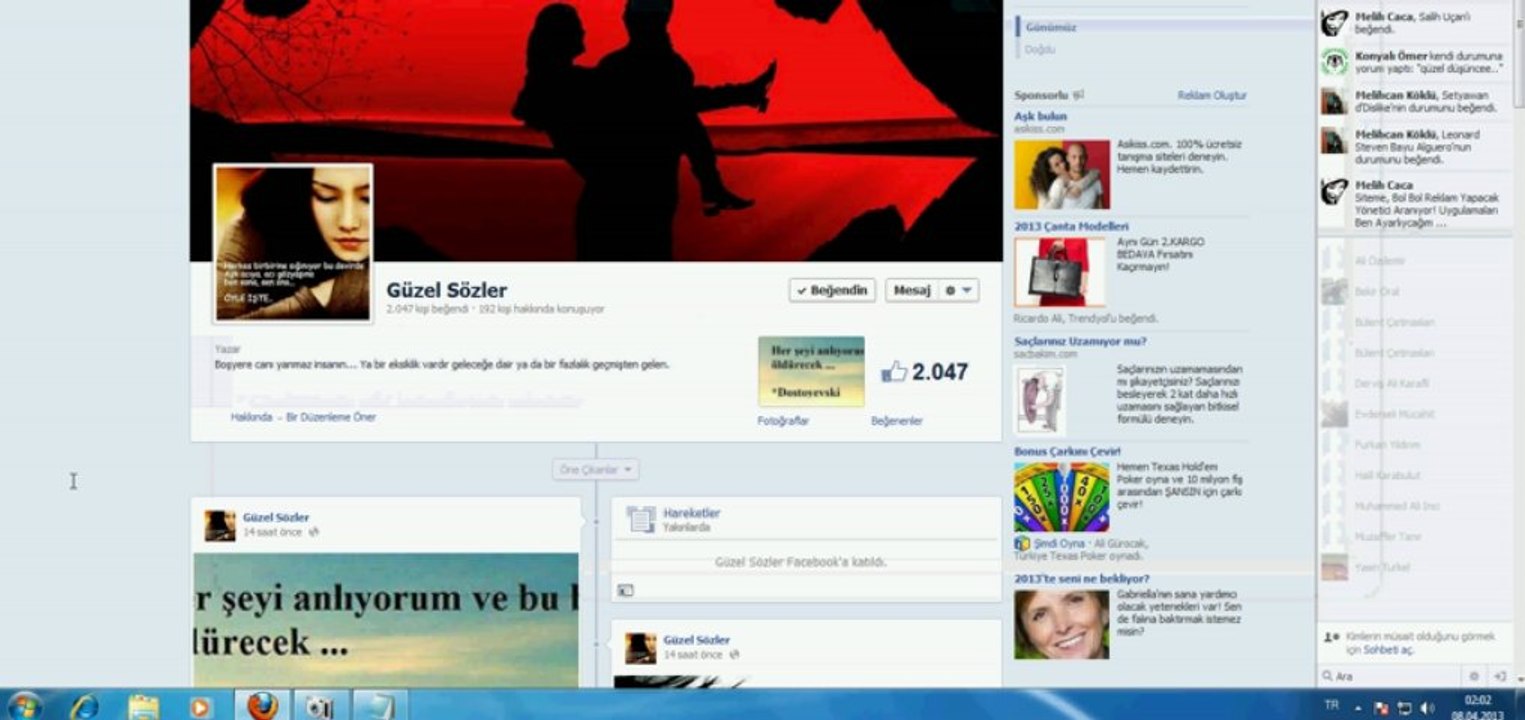 TEK ÇALIŞAN FACEBOOK BEGENİ HİLESİ 8 Nisan 2013