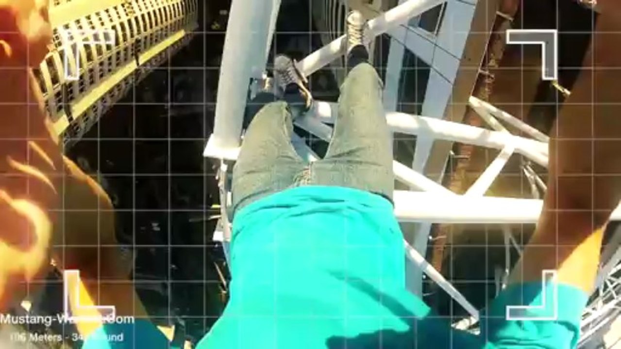 MustangWanted - Debout sur une poutre à 100 mètres de haut