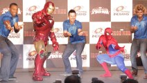 Mumbai Indian's Ponting, Pollard & Malinga Shake Leg's With Iron Man & Spiderman !