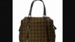 Fendi Tobacco Plaid Canvas And Leather Duffle Bag