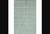 Handloomed Solid Blue Wool Silk Rug (9&apos X 13&apos)