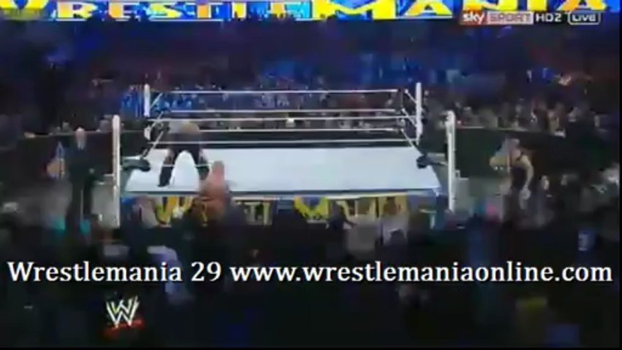 Wrestlemania 29 Triple H chair shots Brock Lesnar video