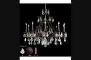 American Brass And Crystal Ch9634o07gst Chateau 10 Light Single Tier Chandelier In Satin Nickel With Clear Precision Teardrop Crystal
