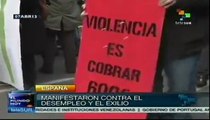 Jóvenes españoles protestaron contra desempleo y exilio