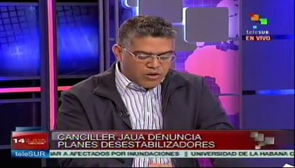 Revela Jaua planes para desestabilizar elecciones