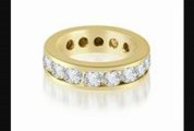 4 Ct Round Channel Eternity Ring In 14k Yellow Gold (hi Color, I1 Clarity)
